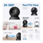 ⁦تابو C211 كاميرا للأمن المنزلي بتقنية واي فاي 2K بدقة 3 ميجابكسل - أسود | Tapo C211⁩ - الصورة ⁦3⁩
