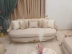 صالون دمياطي كلاسيك 2 شوفيز مع 2 كنبة و2 فوتيه وترابيزة رخام