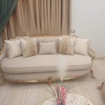 صالون دمياطي كلاسيك 2 شوفيز مع 2 كنبة و2 فوتيه وترابيزة رخام