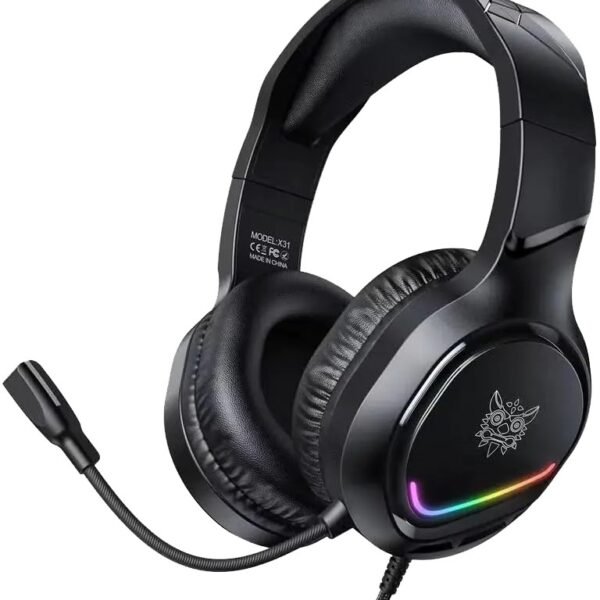 سماعة أونيكوما X31 سلكية للألعاب RGB مع ميكروفون - أسود