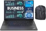 لينوفو لاب توب ثينك باد E16 الجيل الأول (انتل i7-1355U 10-كور، شاشة 16 بوصة 60 هرتز UXGA (1920x1200)، ايريس Xe، ذاكرة RAM 40GB، 1TB M.2 2242 PCIe SSD، ويندوز 11 برو) مع شنطة ظهر