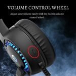 ⁦سماعة رأس ستريو للألعاب DHE-8011UMبتأثير إضاءة LED مع ميكروفون⁩ - الصورة ⁦3⁩