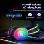 ⁦سماعة رأس سلكية للألعاب اونيكوما X29 - RGB مع ميكروفون إلغاء الضوضاء - أسود⁩ - الصورة ⁦2⁩
