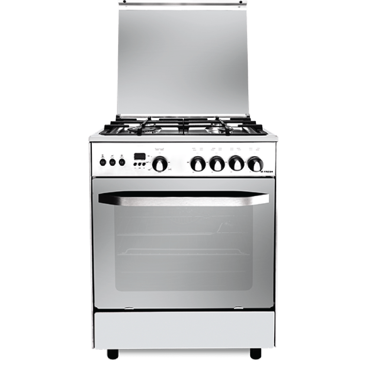 fresh_gas_cooker_hammer_safety_air_fryer_6060 بوتاجاز فريش هامر ديجيتال مقلاة هوائية 60 × 60 - 4 شعلة أستانلس ستيل - الصورة 1