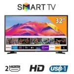 ⁦شاشة سامسونج 32 بوصة سمارت مع مستقبل مدمج UA32T5300A / UA32T5300AUXEG أسود⁩ - الصورة ⁦2⁩