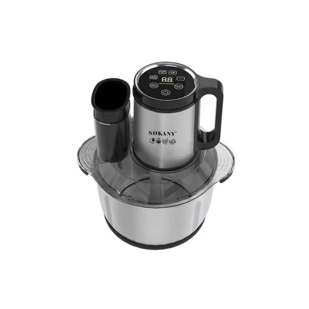 0051188_sokany-chopper-55-liters-1200w-silver-digital-6-in-1-multi-functional-sk-06013n كبة سوكاني 5.5 لتر 1200 وات ديجتال فضي 6 في 1 متعددة الاستخدامات SK-06013N - الصورة 1