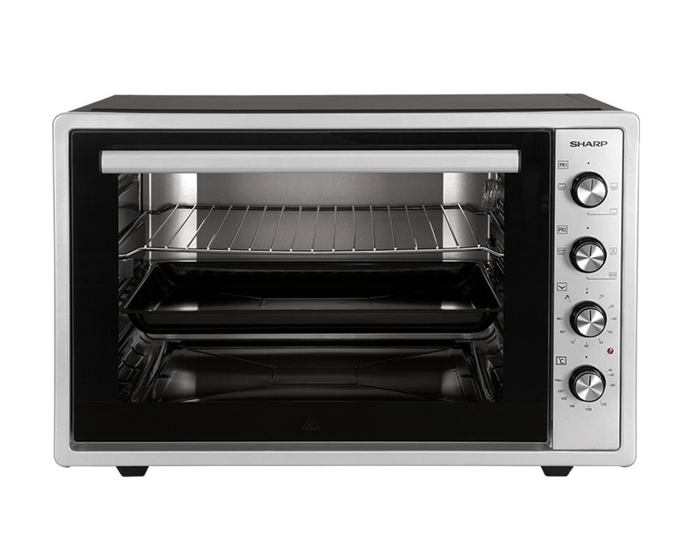 sharp-electric-oven-70-liter-1800-watt-grill-fan-silver-x-black-eo-s70-es2 فرن شارب كهربائي 42 لتر 1300 وات شواية مروحة سيلفر × أسود EO-S42-ES2 - الصورة 1