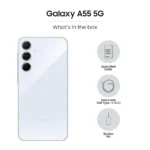 ⁦سامسونج جالكسي A55 ثنائي الشريحة، ذاكرة وصول عشوائي 8 جيجابايت، 128 جيجابايت، 5G ، لون كحلي رائع - ضمان دولي⁩ - الصورة ⁦2⁩