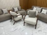 ⁦أنترية مودرن دمياطي خشب زان طبيعي – 4 قطعة⁩ - الصورة ⁦2⁩