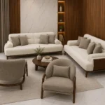 أنترية مودرن دمياطي خشب زان طبيعي – 4 قطعة