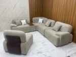 ⁦أنترية مودرن دمياطي خشب زان طبيعي – 6 قطعة⁩ - الصورة ⁦2⁩