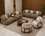 أنترية مودرن دمياطي خشب زان طبيعي – 4 قطعة