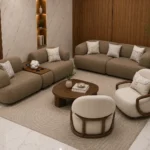 أنترية مودرن دمياطي خشب زان طبيعي – 4 قطعة