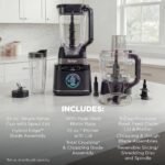⁦محضر طعام نينجا Stealth IQ – خلاط وقاطع طعام احترافي مع تقنية BlendSense – قدره 800 واط – إبريق 2.1 لتر – 3 أكواب فردية – أسود – QX401⁩ - الصورة ⁦9⁩