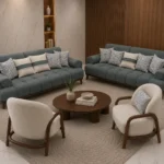 أنترية مودرن دمياطي خشب زان طبيعي – 4 قطعة