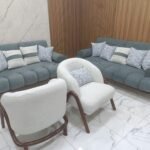 أنترية مودرن دمياطي خشب زان طبيعي – 4 قطعة