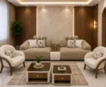 أنترية مودرن دمياطي خشب زان طبيعي – 4 قطعة