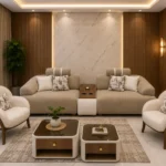 أنترية مودرن دمياطي خشب زان طبيعي – 4 قطعة