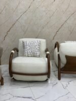 ⁦أنترية مودرن دمياطي خشب زان طبيعي – 4 قطعة⁩ - الصورة ⁦8⁩