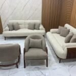 أنترية مودرن دمياطي خشب زان طبيعي – 4 قطعة
