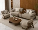 أنترية مودرن دمياطي خشب زان طبيعي – 4 قطعة